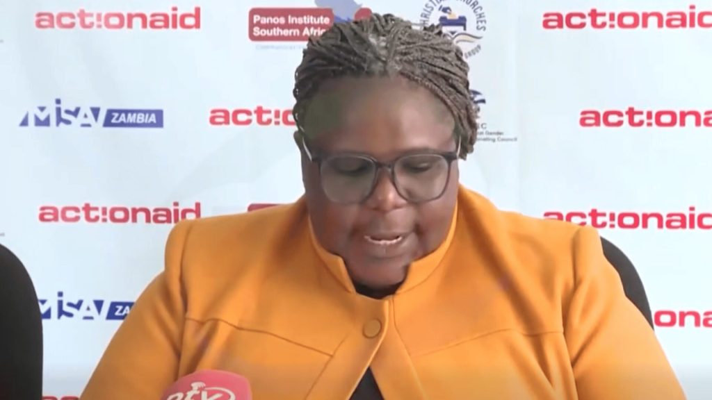 ActionAid Zambia Country Director Faides Tembatemba speaks at the launch of the ZIKO LATHU Consortium Election Situation Room in Lusaka