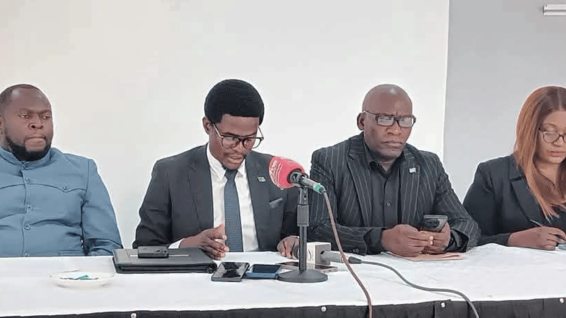 Civil Society Elections Integrity Forum representatives at a press briefing in Lusaka