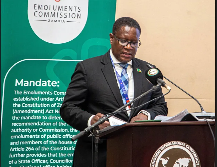 Emoluments Commission Director General Mr Chembo F. Mbula addressing stakeholders