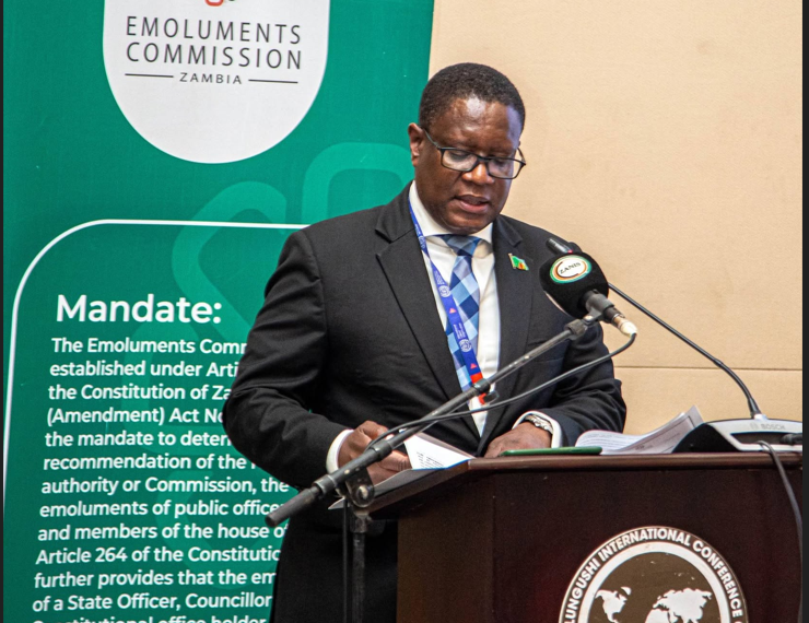Emoluments Commission Director General Mr Chembo F. Mbula addressing stakeholders
