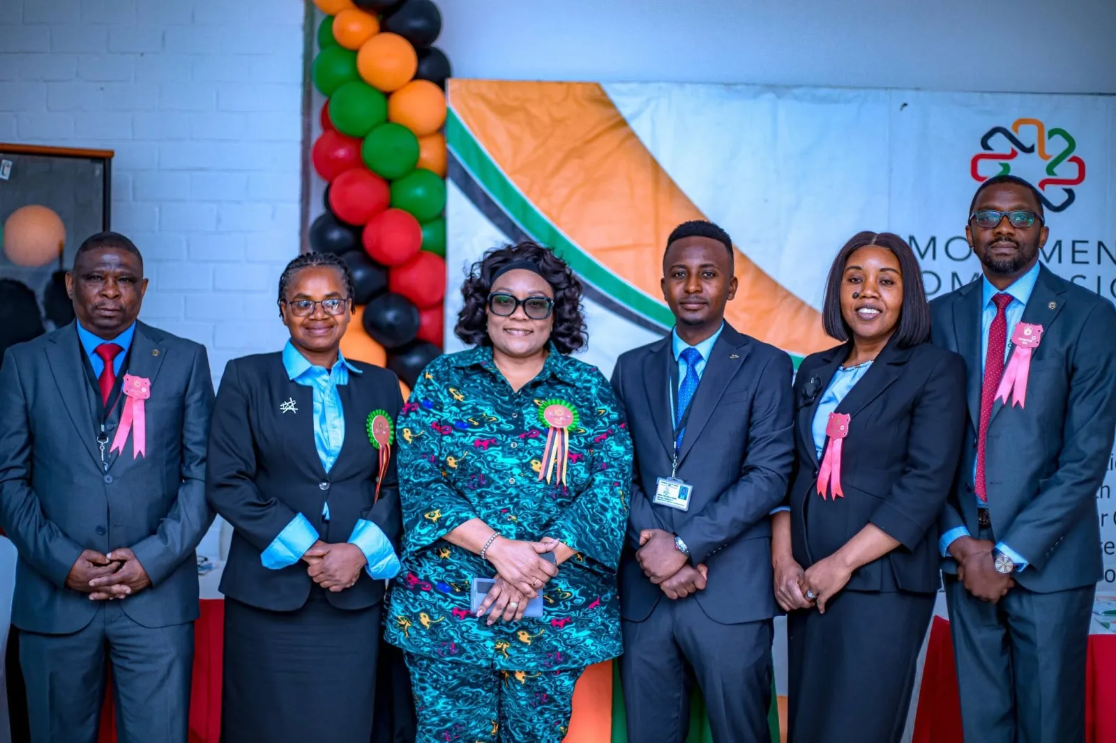 Louise Mulube with Emoluments Commission representatives at the 98th Agricultural and Commercial Show
