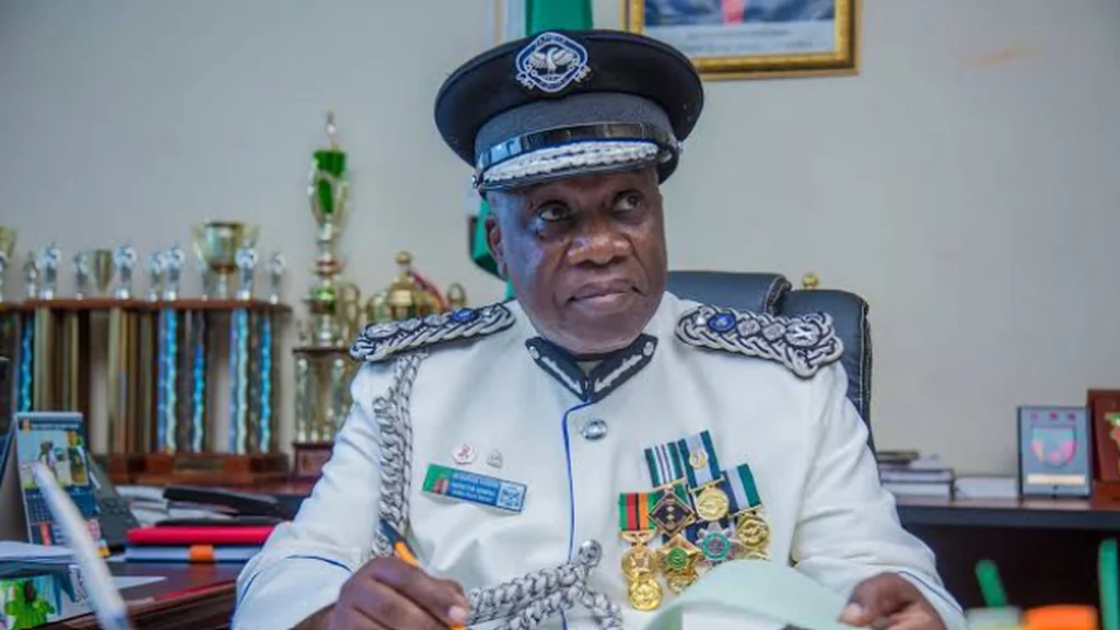 Inspector General of Police Graphel Musamba in his office