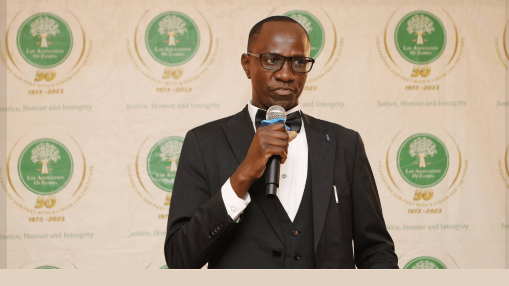 Arnold Kaluba, President of the Law Association of Zambia, addressing an LAZ event. Image: LAZ