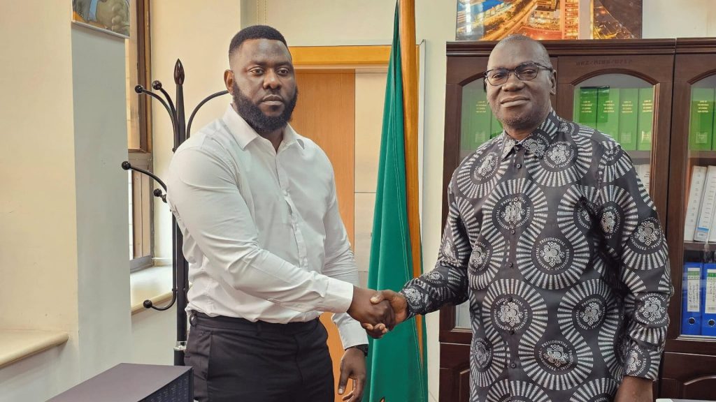 Zambian musician Slapdee meeting Information and Media Permanent Secretary Thabo Kawana