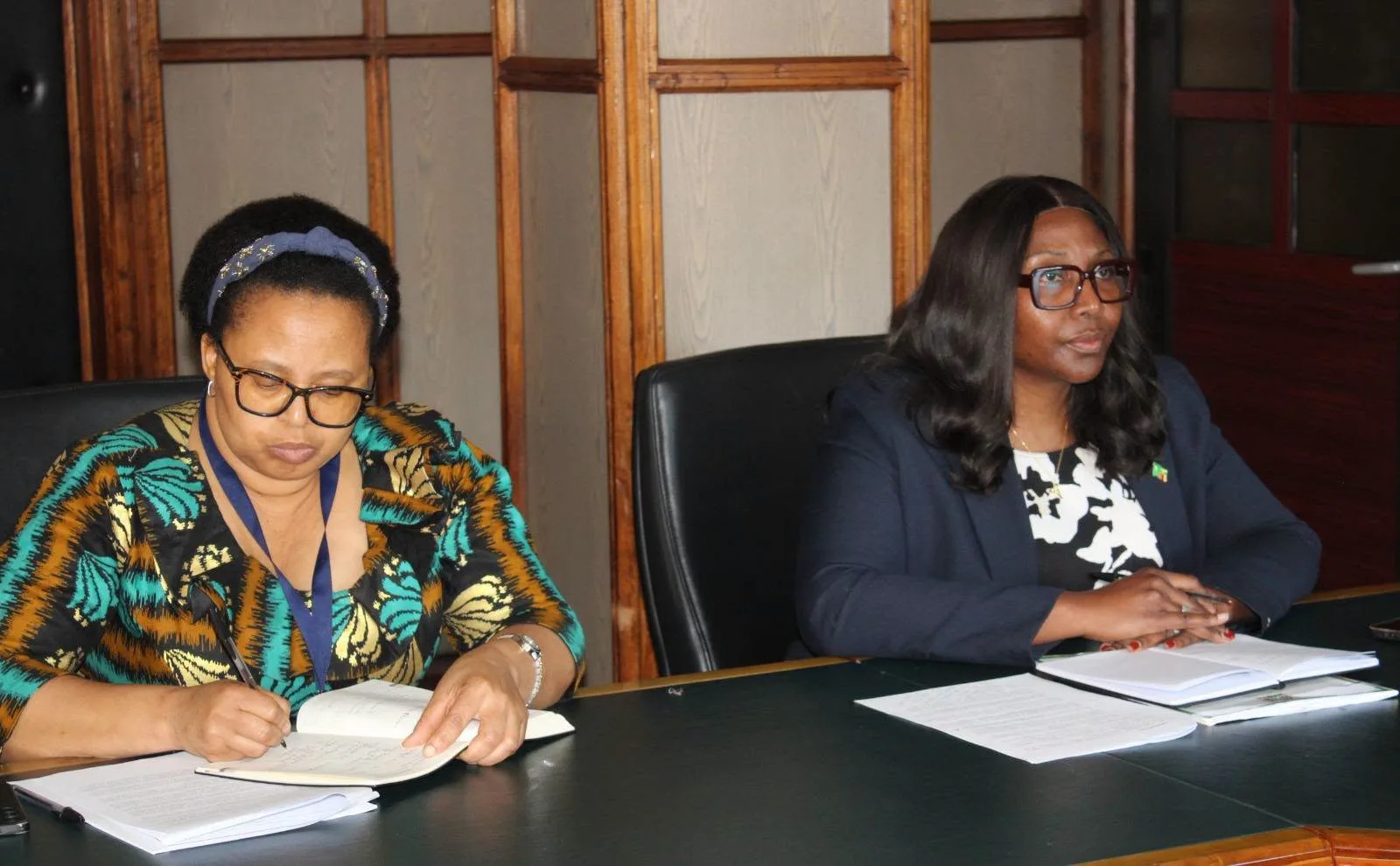 Etambuyu Anamela Gundersen meets EU Election Observation Mission delegates at Charter House in Lusaka