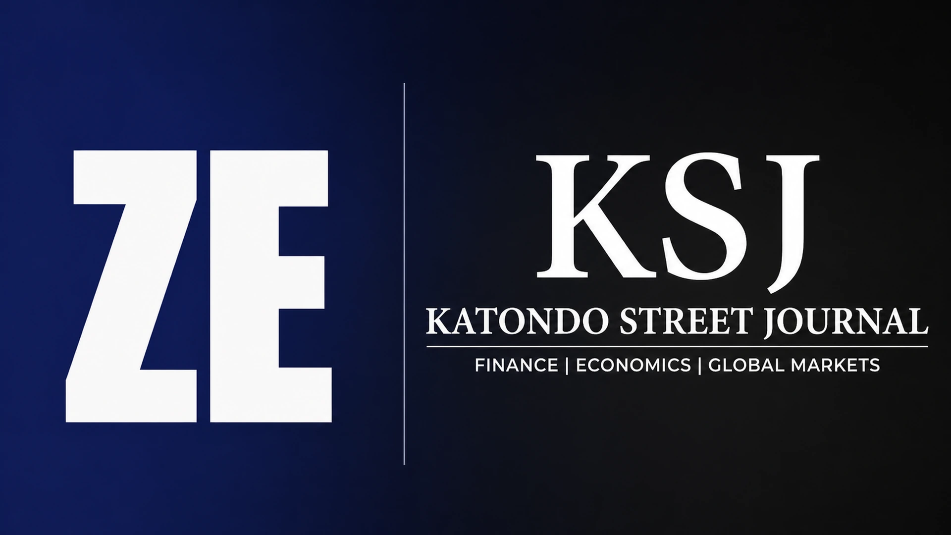 The Zambian Economist and Katondo Street Journal partnership logos on a navy and black background