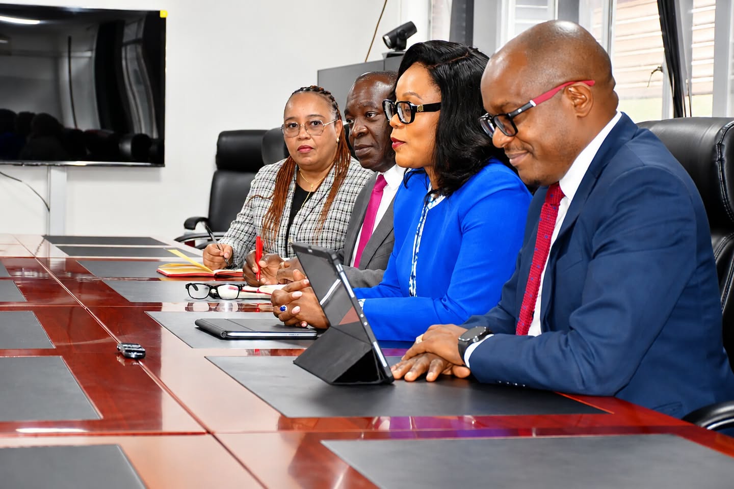 Finance Minister Situmbeko Musokotwane with Ministry officials