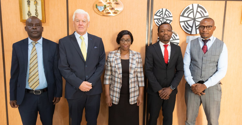 Officials pose for a photograph during the Irish Rule of Law International courtesy call on the Anti-Corruption Commission