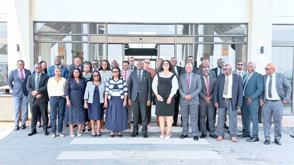 Acting Auditor General Patricia Malaila and the OAG core team in a group photo at the official opening of the 2027-2031 Strategic Planning Meeting at Legacy Resort in Lusaka