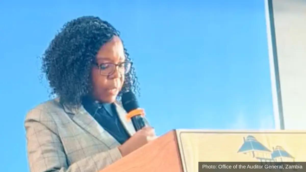 Acting Auditor General Patricia Malaila speaking at the Office of the Auditor General budget preparation meeting