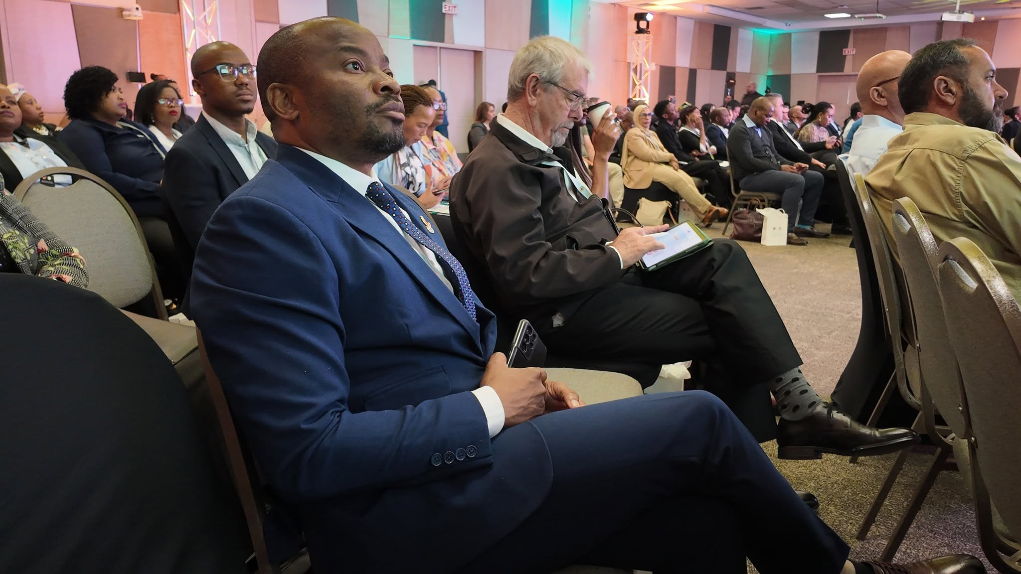 Business representatives listening during the JCCI regional trade and Zambia investment forum at FNB Fairlands.